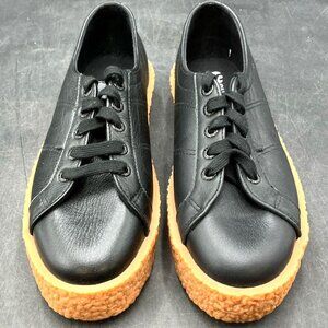 New SUPERGA x PAURA Black Leather Platform Sneakers Shoes - 7.5